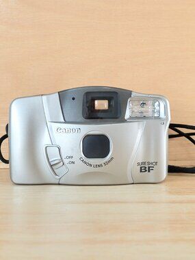 Canon Sure Shot BF 35mm Film Camera 32mm Lens Big Finder Tested Working Silver